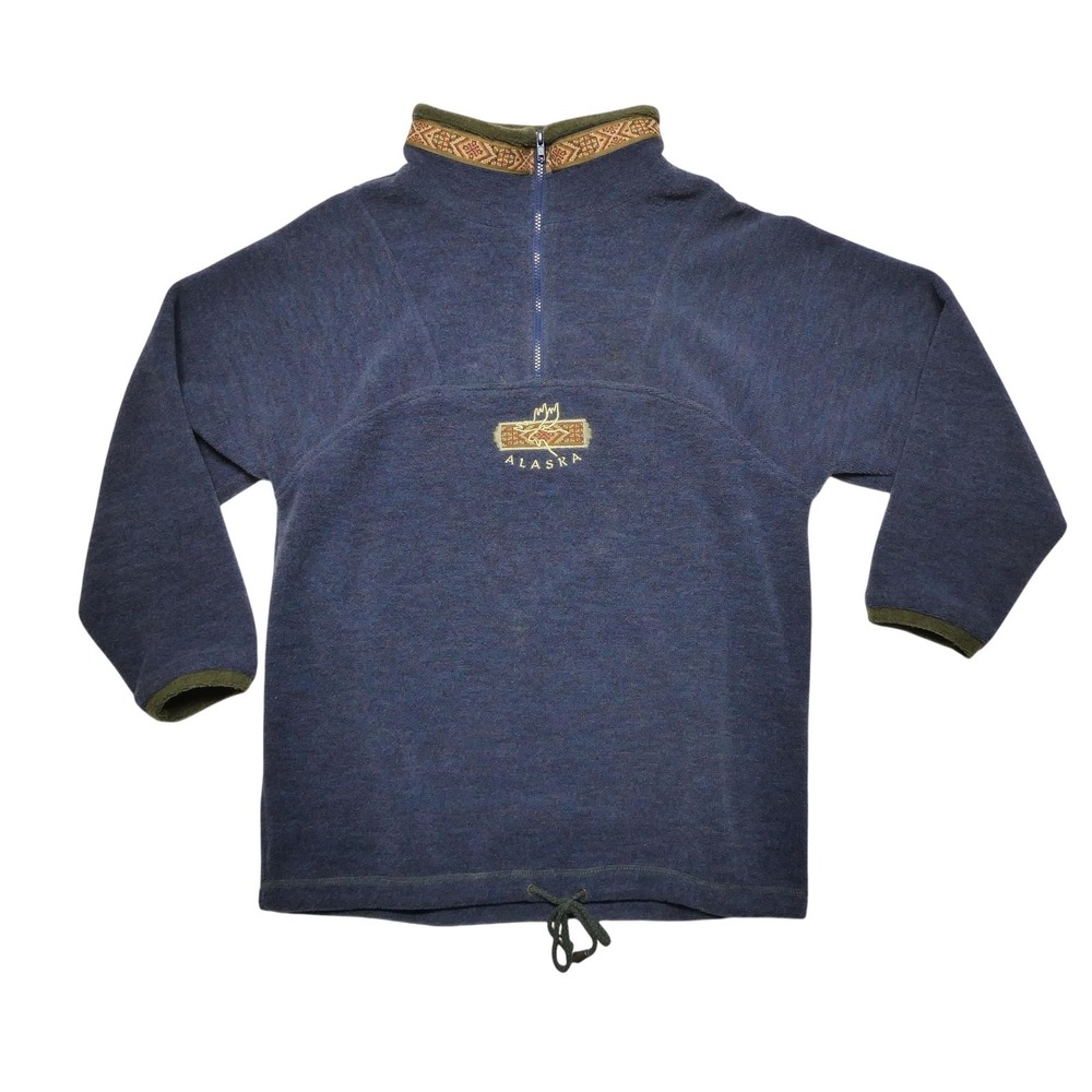 Lifestyles Jacket Womens Large Blue 1/4 Zip Alaska Fleece Anorak Sweatshirt